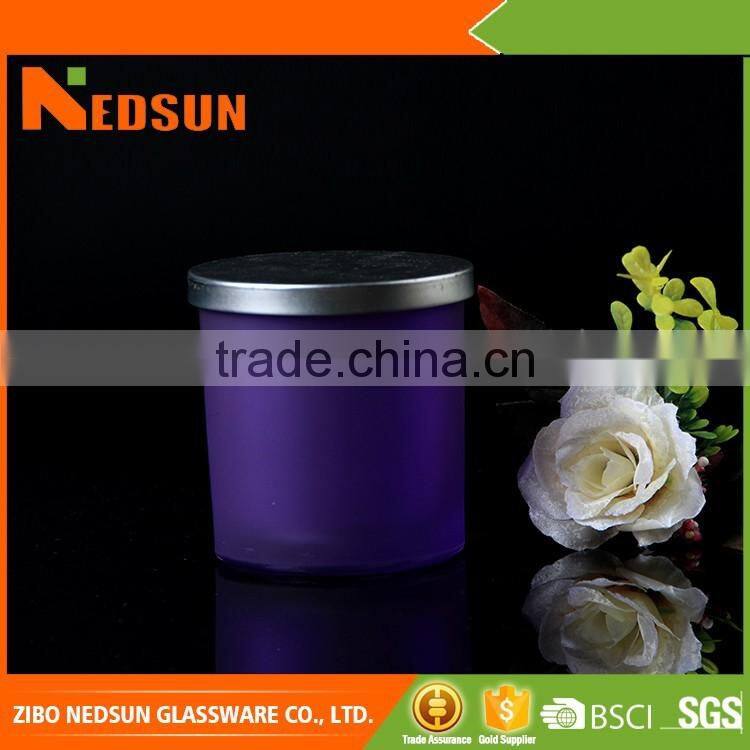 Colorful beauty candle jar with lid