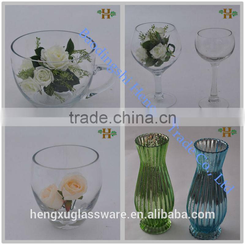 broken round glass candle holders,classic crackled glass candle holder