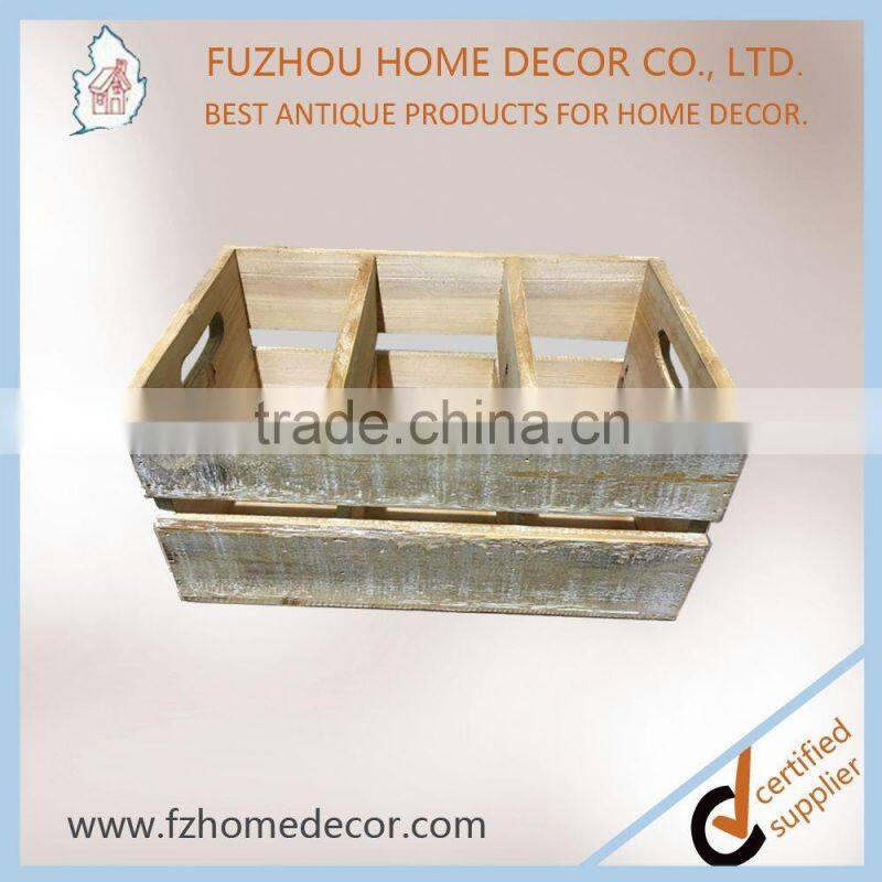 2017 latest antique wood metal crate in cute design for home use