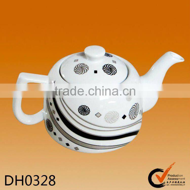 Custom logo white ceramic kettle with tea pot