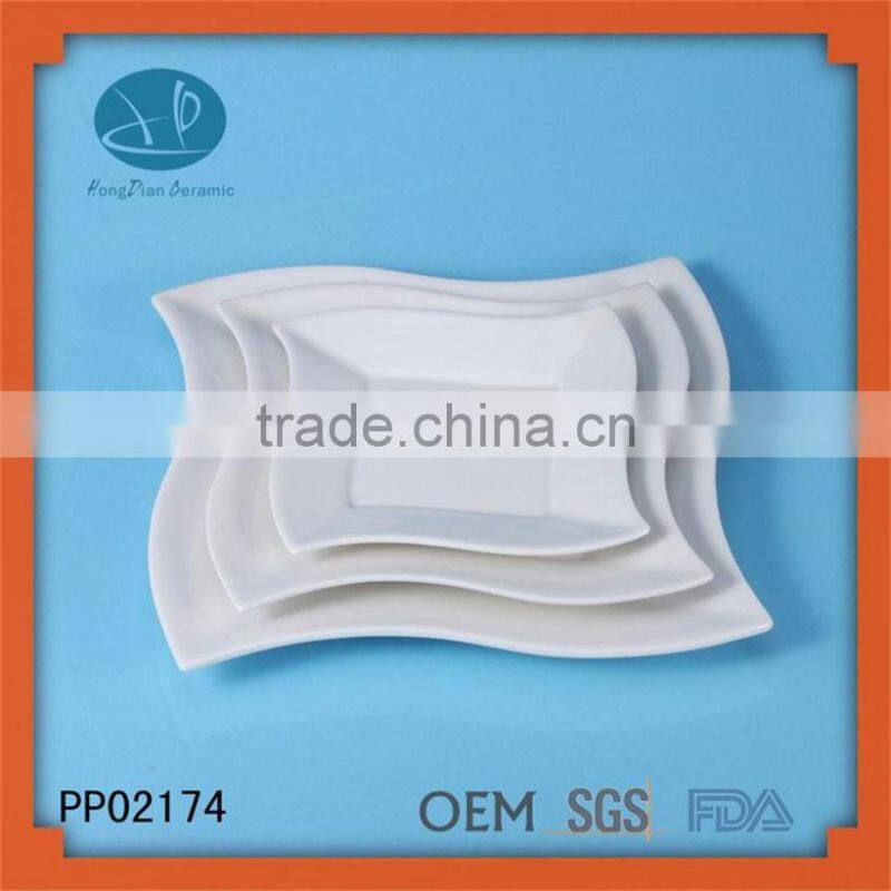 porcelain hotel used dinner plate,wave shape plate set,new products plate set
