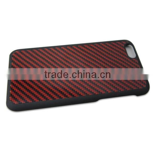 Red carbon fiber PC bottom protective case, 100% carbon fiber for iPhone 6 case