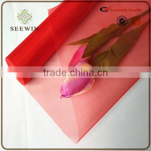 Popular colouful organza fabric for wedding , gift ,flower wrapping