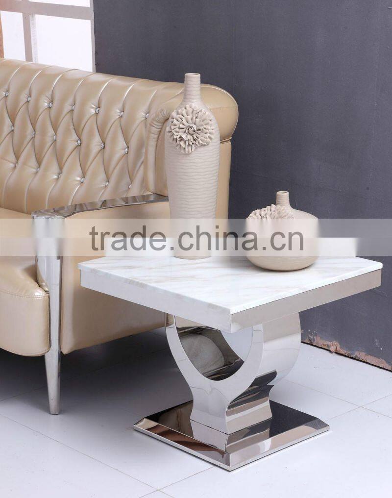 Home Furniture Metal Sofa Marble Side Table