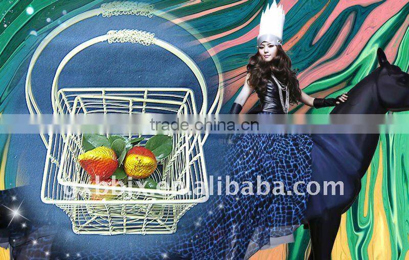 Square creamywhite wire storage fruit&fry basket