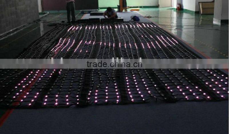 P100mm led mesh curtain see through led display flexible