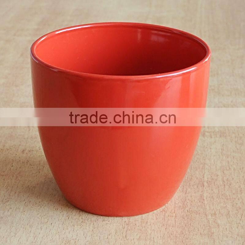 Glazed Drum Belly Ceramic Flower Pot