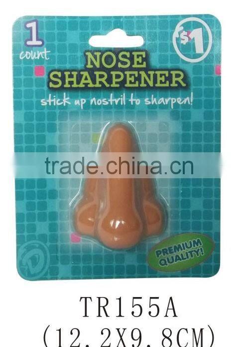 Promotioal plastic funny ear shape blister packing pencil sharpener