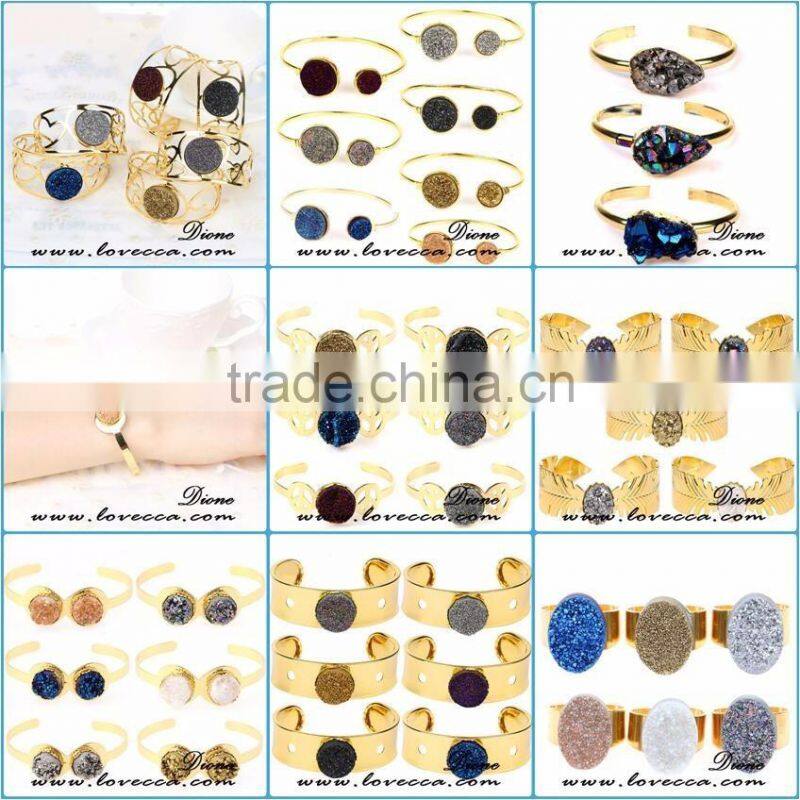 Natural Druzy Gemstone Cluster 925 Sterling Handmade Silver 8mm Ring