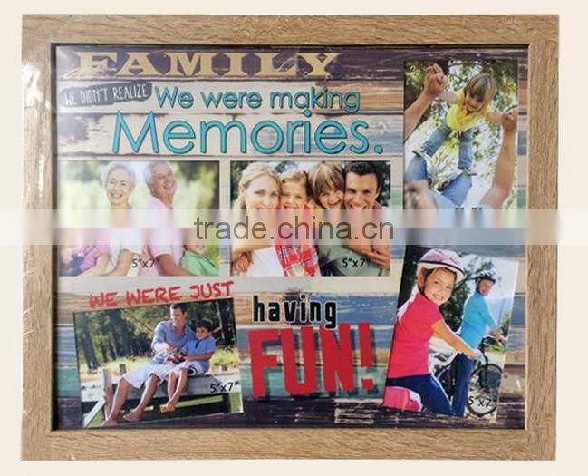 MDF Brown Memory Collage Photo Frame With Four Hole Hook
