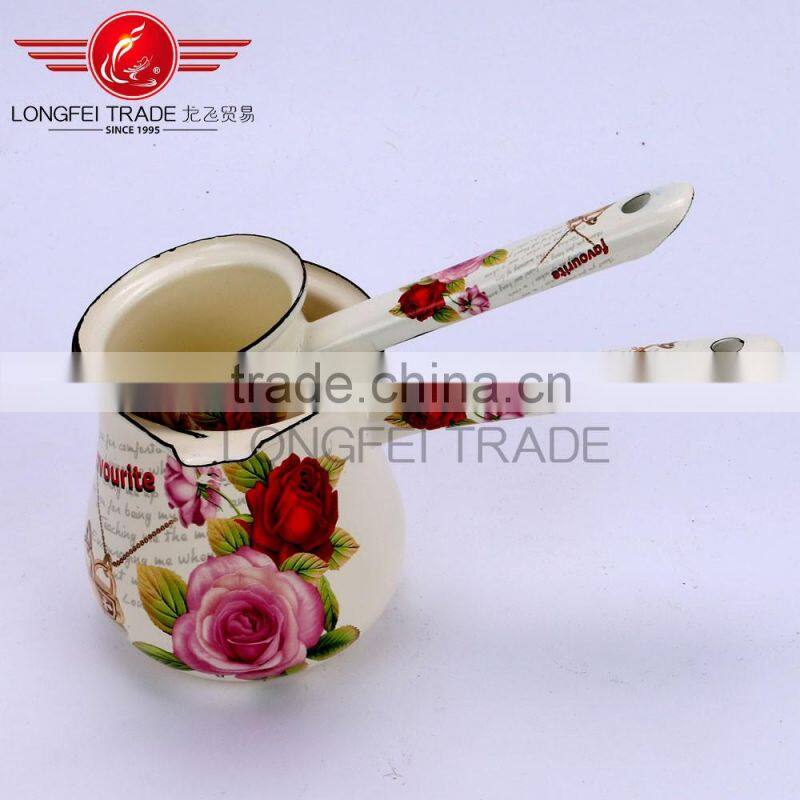 Factory promotional custom shape new design white enamel tea and coffee pot