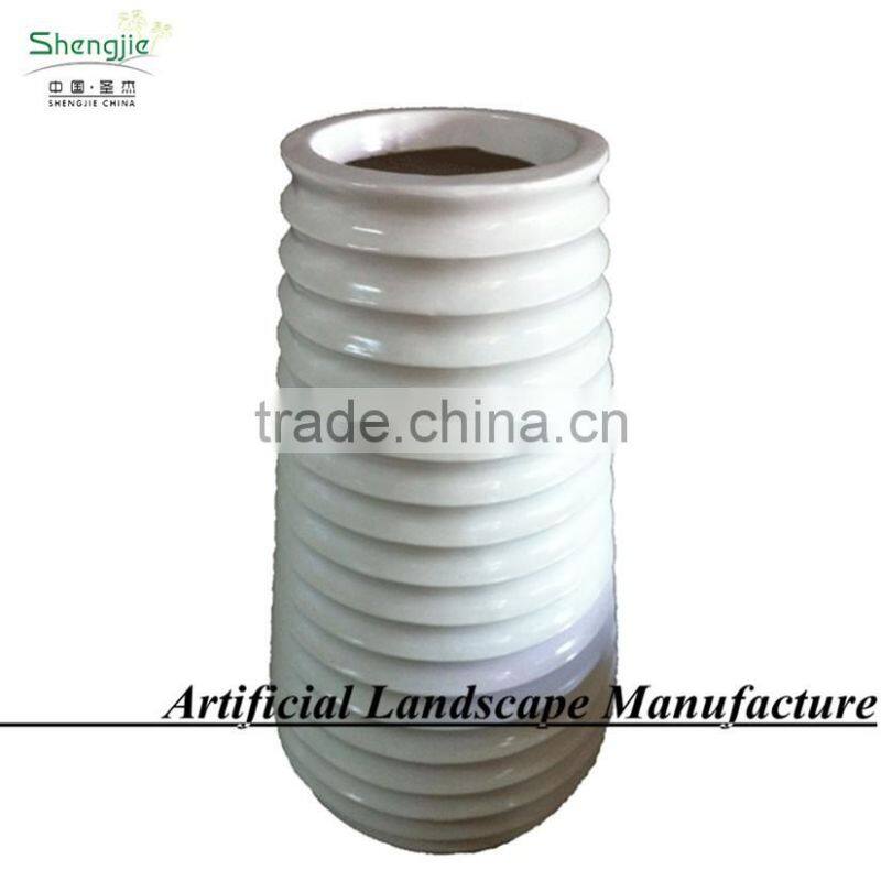 SAS16007 White Fiberglass Pot Ornamental Planter Decoration