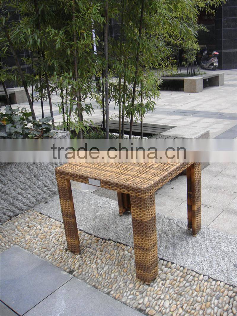 Soho Haiti Aluminum Square Rattan Table With Tempered Glass