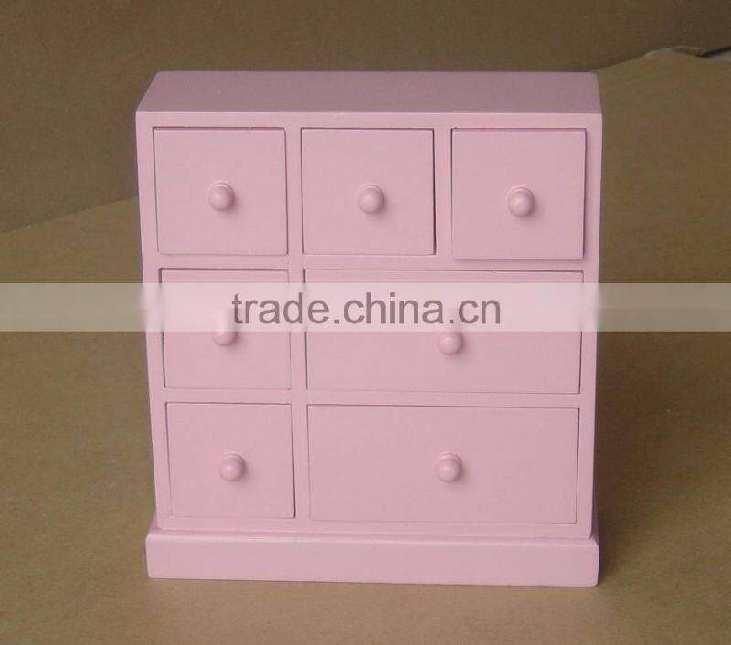 Pink Painted Wooden jewelry Drawer