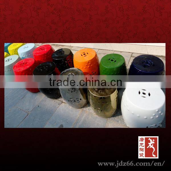 Beautiful and decorative animal painted ceramic stool