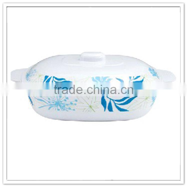 Heat resistant colorful deep decorative plastic soup tureen, 240ml bowl with cover