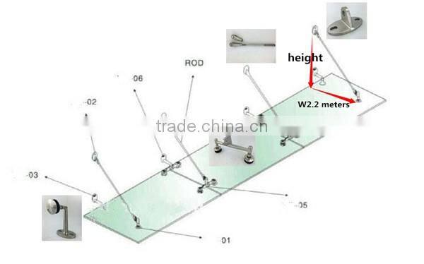 JINXIN Hot sale canopy hardware_glass canopy fittings