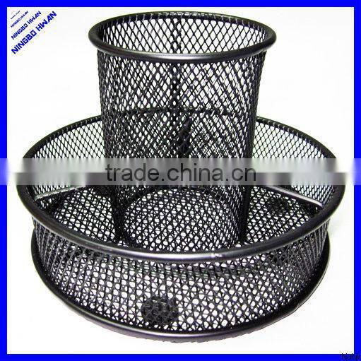 Office desktop round wire mesh stationery holder