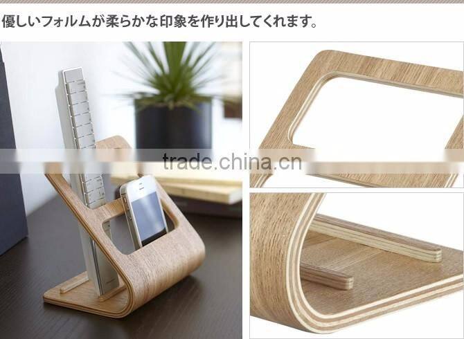 Calculator Holder TV Remote Control Holder Wood Desktop Office Desk Supply Oranizer