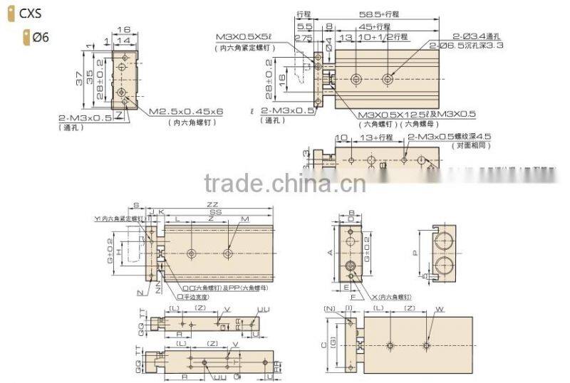 CXS-Series-Twin-Rod cylinder hydraulic with high quality