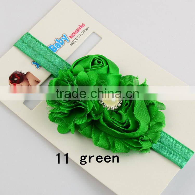 Most Hot Baby Hairband Flower Handwear Kids Girls Flower Ribbon Baby Elastic Headband For Kids