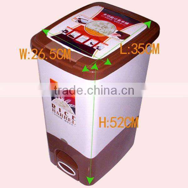Large Capacity Plastic Rice Measuring Storage Box Container