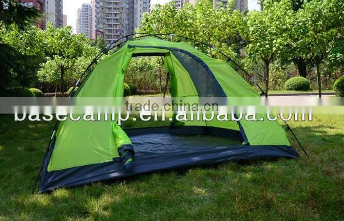 Two Door Fiberglass Poles Polyester Fabric Camping Tent for Family