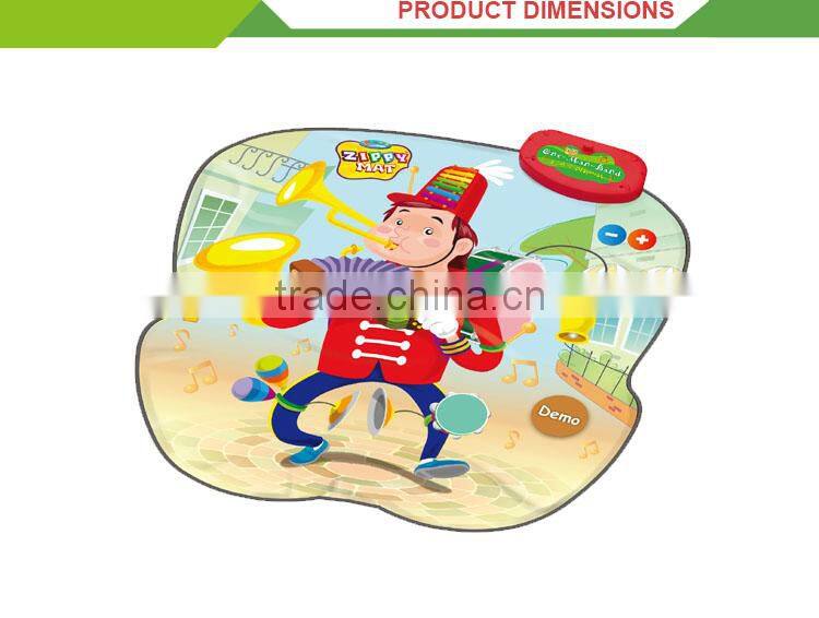 Hot selling educational cartoon bus toy musical playing mat baby
