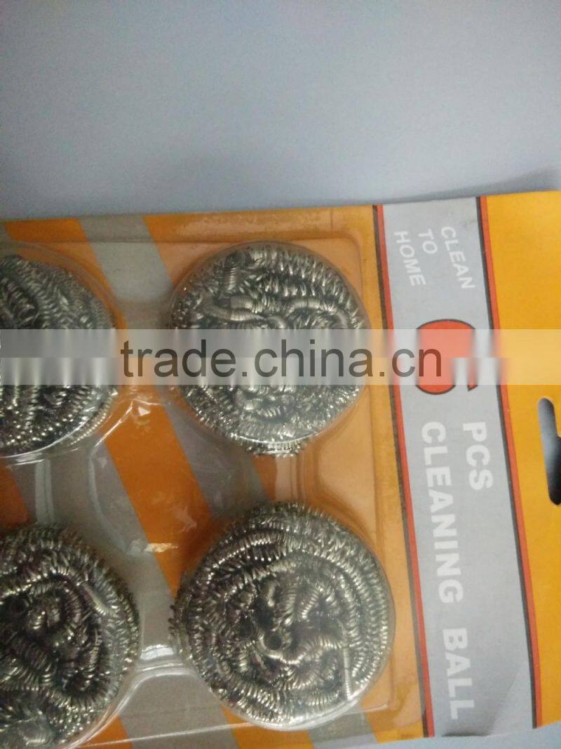 Steel Wool Kitchen Cookwares Scourer Metal Scrubber 4 Pieces/Pack