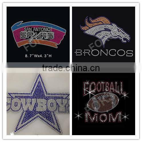 Bling hot fix Cheer bow rhinestone transfer designs