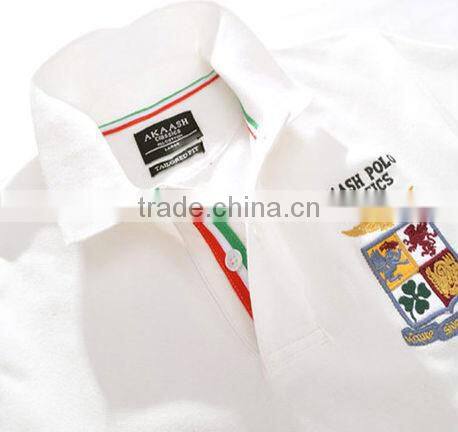 high quality white men polo shirts with embroidery, wholesale men polo shirt