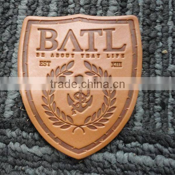 2017 high quality jeans pu leather label design