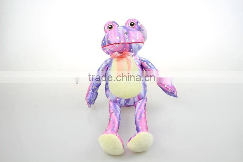 Cute 3 asst wholesale cheap monkey frog dog light toy plush duck with sand