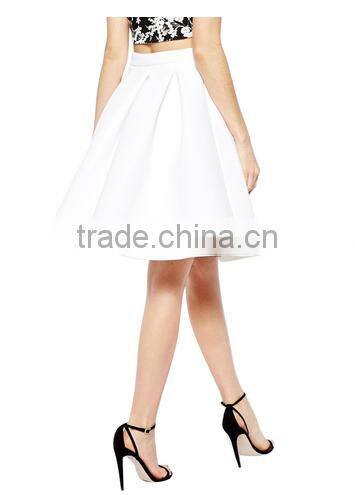 Solid High Waist Ruffled Mini Skirt