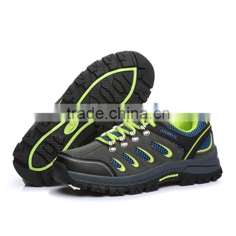 fashion outdoor lightweight climbing shoes hiking for female male lovers, men outdoor hiking boots with leather mesh