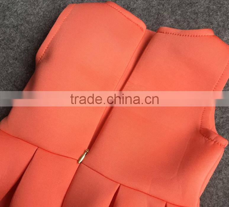 New style baby girl dress 2016 hot sale bow sleeveless party girl flower dress