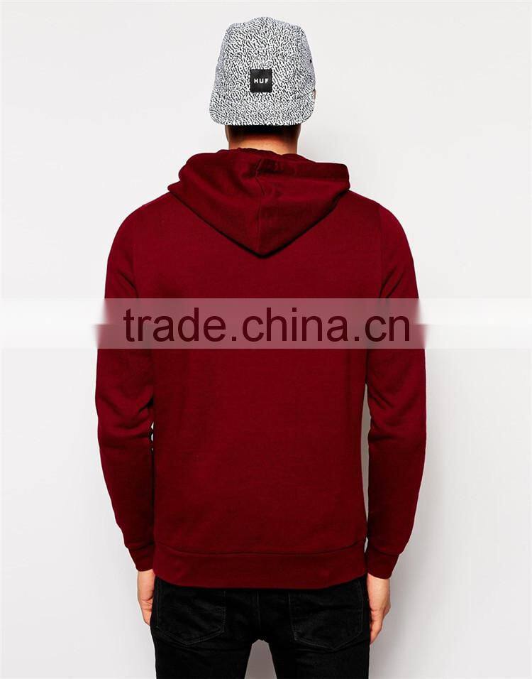 Custom mens red plain pullover hoodies
