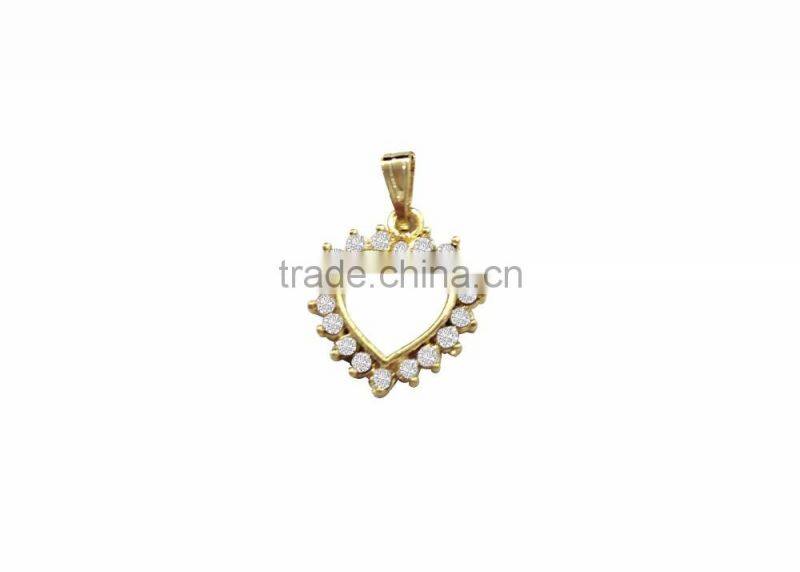 Gold Plated CZ Studded Heart Pendant
