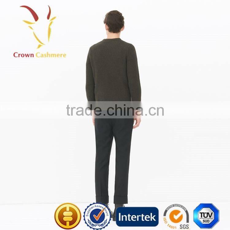 Men Handmade Crew Neck Tight Pullover Sweater