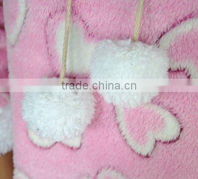 girl's 100%polyester coral fleecepajama/bathrobe