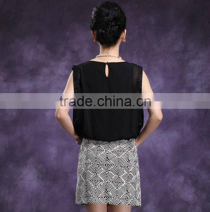 Newest Elegant Chiffon Beads Suumer Ladies Dresses