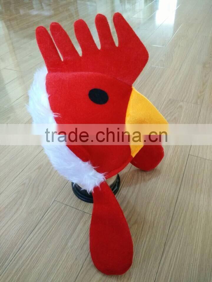 Factory Professional Customized Rooster Plush Mask Hat