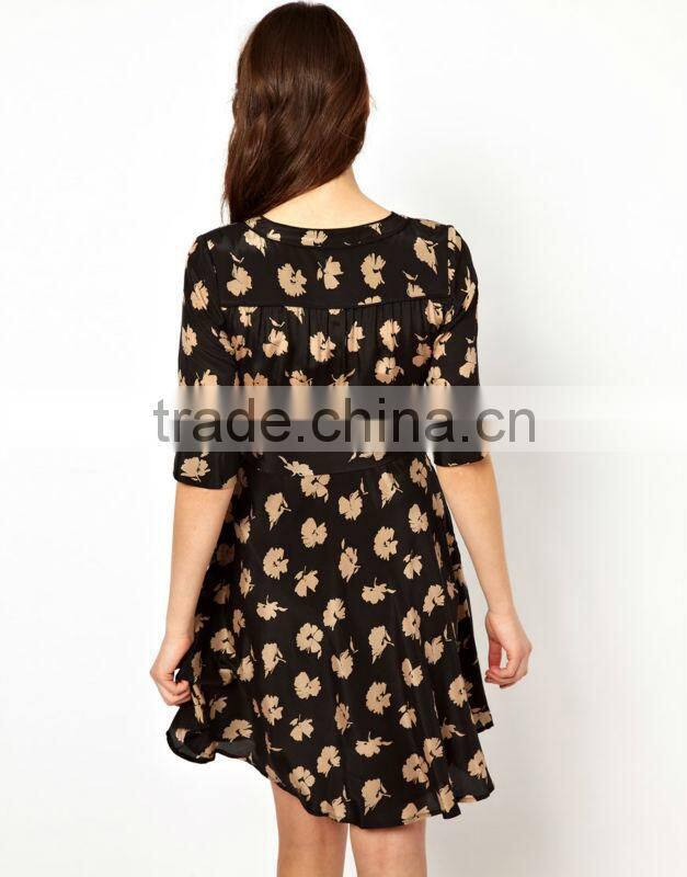 Silk Dress in Flower Print