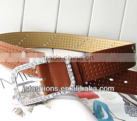 las senoras forman la correa de cuero de la PU con el diamante rhinestone