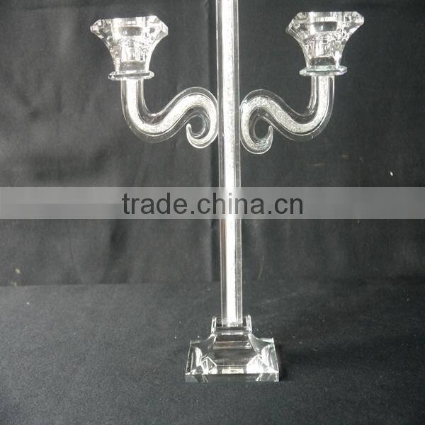 Wholesale Clear Crystal Long Stem Candle Holder For Wedding Table Decoration