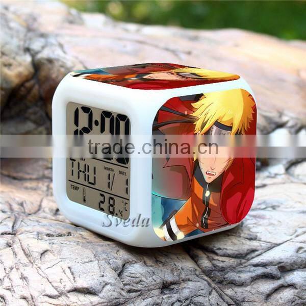 Hot selling Plastic LED alarm clock, Naruto character design digital clock for sale, LED digital alarm clock cheap price