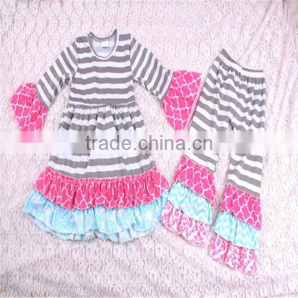 Yiwu Children Christmas Costumes For Babies Long Sleeve Polka Dots Top And Ruffle Casual Pant Kids Clothes Hot Sale Suppliers