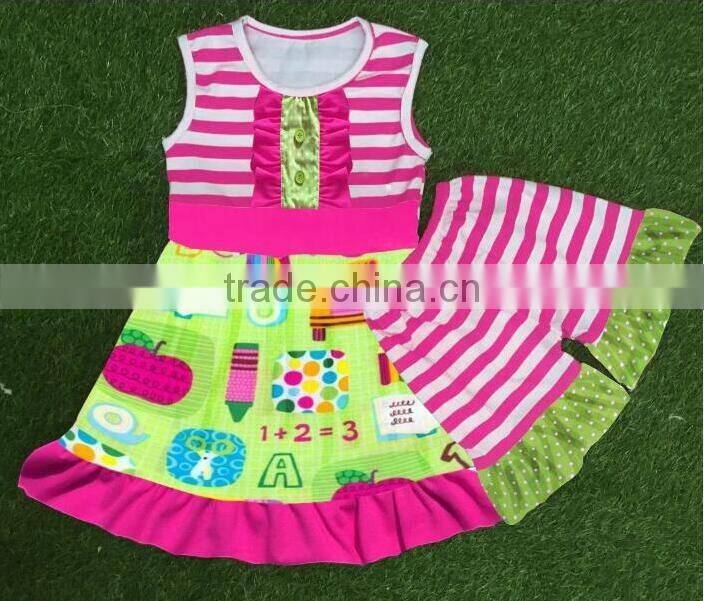 boutique remake orange chevron long sleeve dress and grimace patterns pants kids halloween clothing