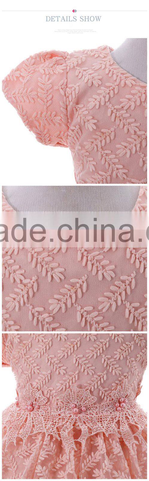 Good quality flower embroidery latest net designs novel fashion baby dress new style