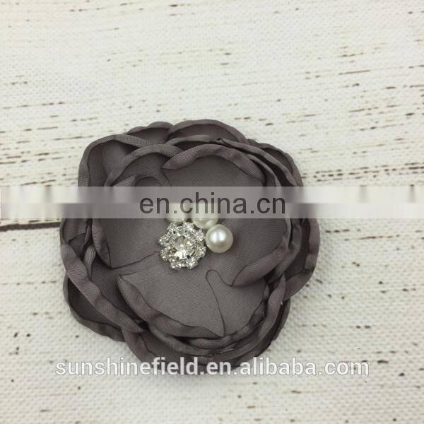 hair clip satin flower handmade flower girl hair clip